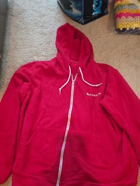 Pure Barre Bright Red Full-Zip Hoodie with Hood
